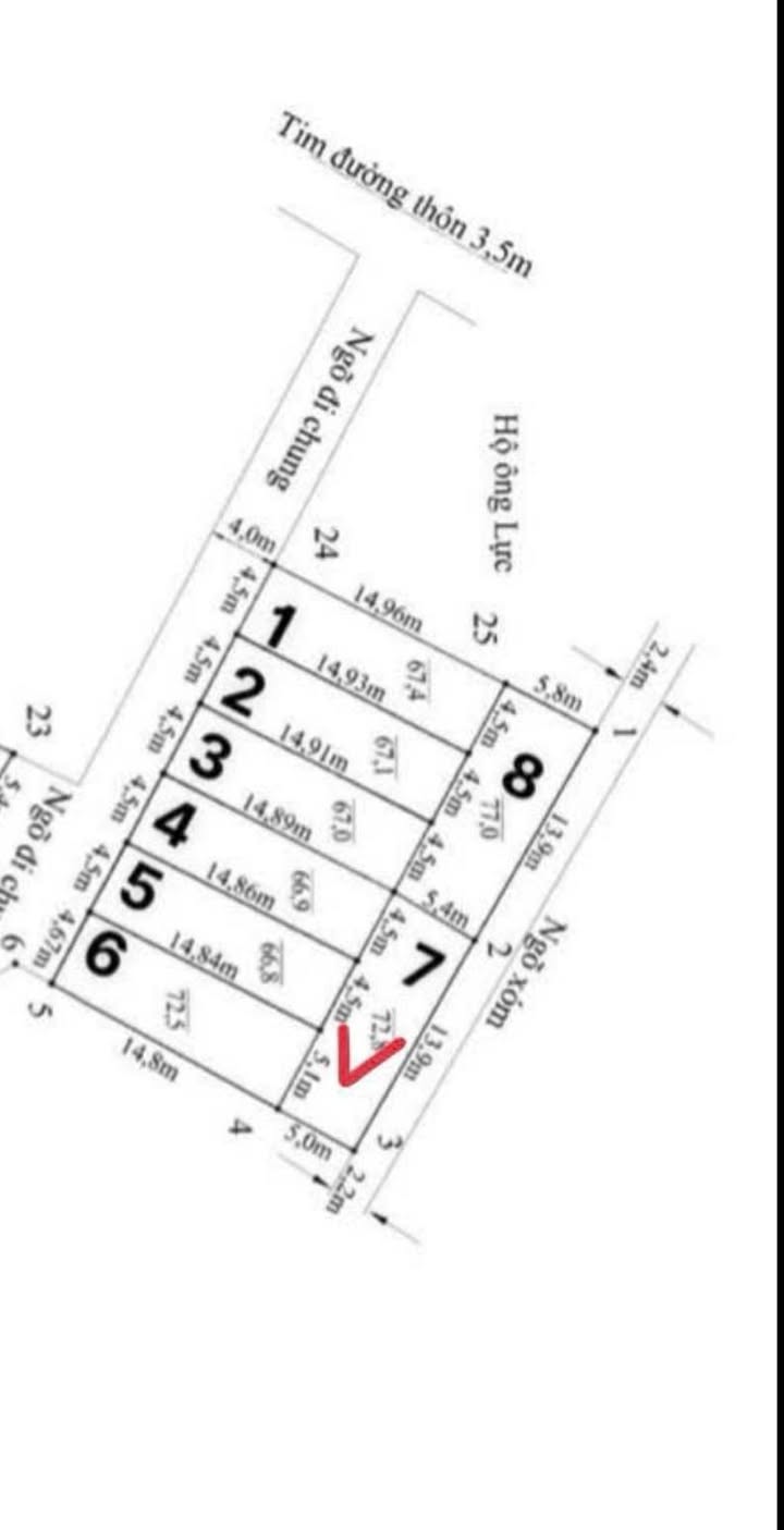 Đất nền 72,8m² TDP Kiều Hạ - Giá chỉ 9xx triệu, ô tô đỗ cửa!