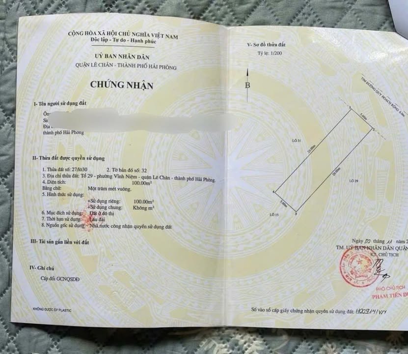 Bán đất Khu Vĩnh Niệm 5, Quận Lê Chân, Hải Phòng 100m² - Vị trí đắc địa gần AEON MALL!