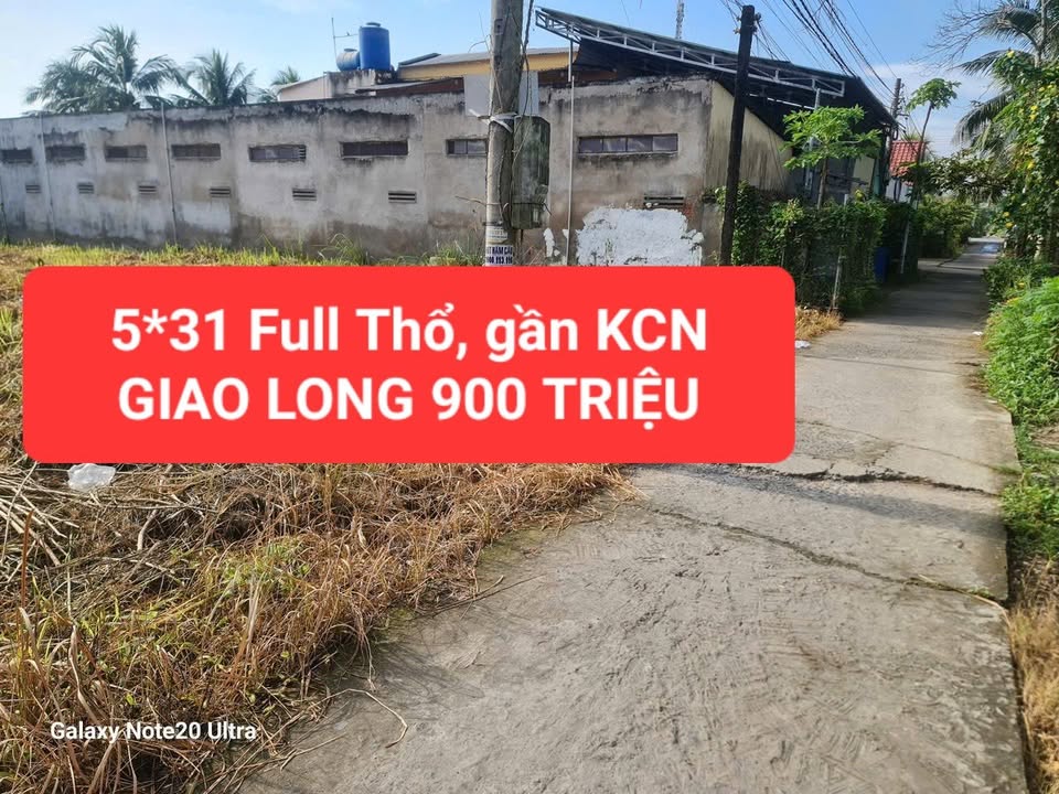 Đất nền KCN Giao Long 155m² giá 900 triệu - Cơ hội đầu tư hấp dẫn!