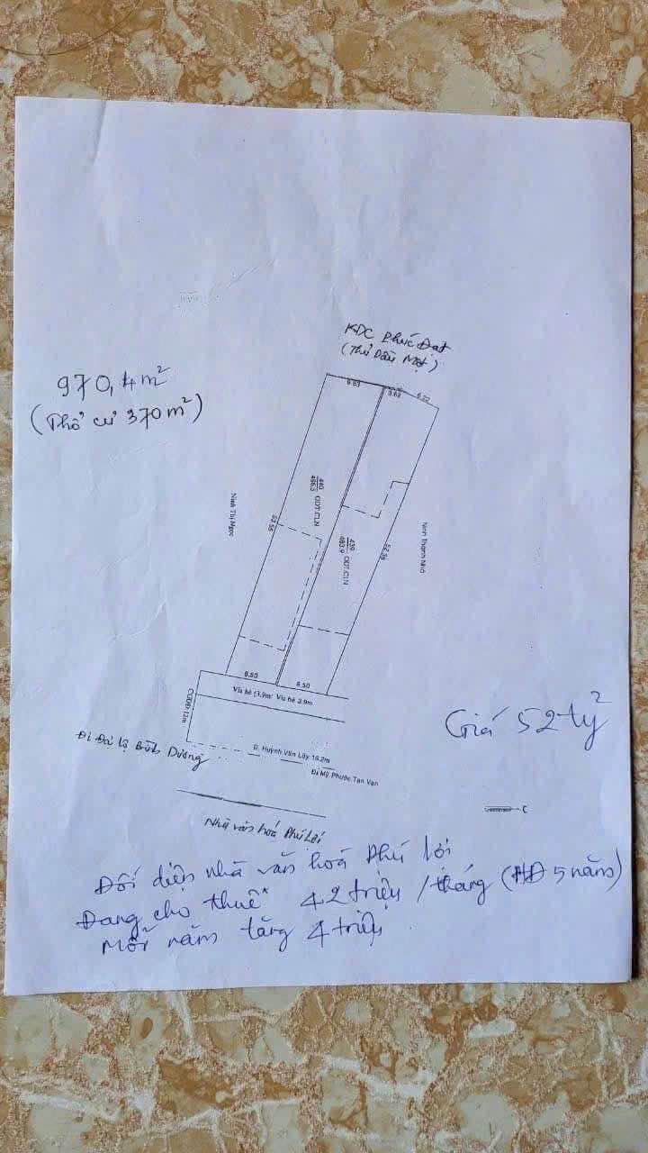 Đất nền siêu vip đường Huỳnh Văn Luỹ, P. Phú Lợi 970m² giá 52 tỷ - Cơ hội đầu tư hiếm có!