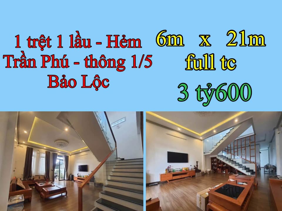 Nhà đẹp Trần Phú, Bảo Lộc 126m² giá 3.6 tỷ - Sân ô tô, cách Coopmart 800m!