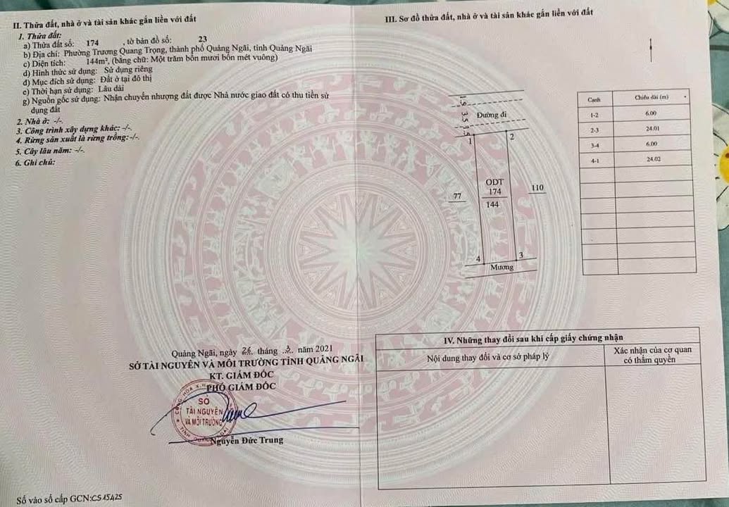 Đất nền Phường Trương Quang Trọng 144m² giá 800 triệu - Cơ hội đầu tư không thể bỏ qua!