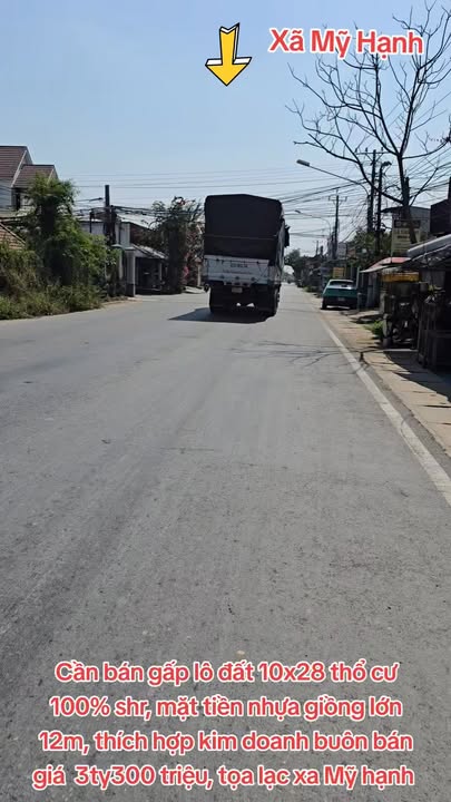 Đất thổ cư 100% tại Giồng Lớn, Mỹ Hạnh Nam 280m² giá 3.3 tỷ - Vị trí vàng cho kinh doanh!