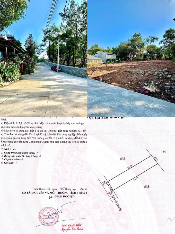 Đất kiệt ô tô Thanh Hải, Thủy Xuân 113.7m² giá 1.78 tỷ - Sổ hồng chính chủ!