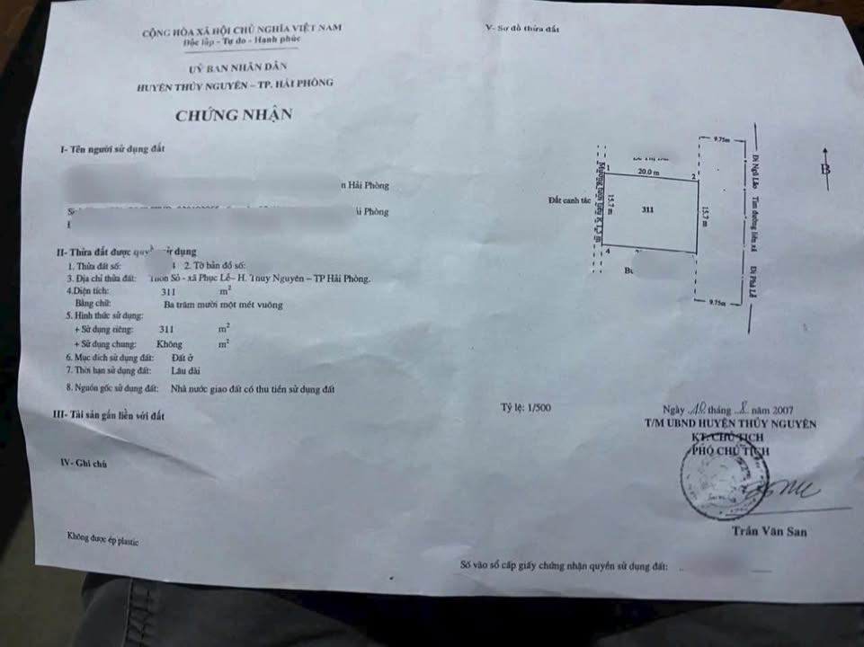 Đất nền 311m² tại mặt đường liên phường Nam Triệu - Cơ hội đầu tư hấp dẫn!