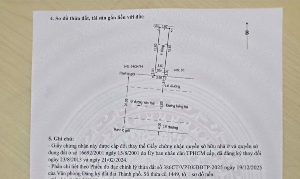 FrontHouse Hồng Hà, Quận Tân Bình 65m² giá 15.5 tỷ - Nhiều tiềm năng kinh doanh!