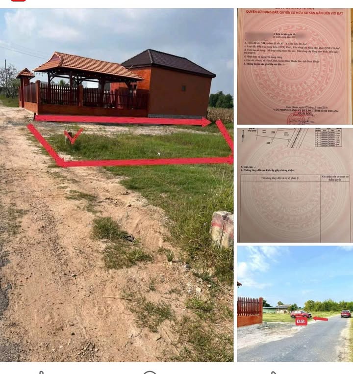 Đất thổ cư mặt tiền đường nhựa Hàm Liêm 160m² giá 650 triệu - Cơ hội đầu tư tuyệt vời!