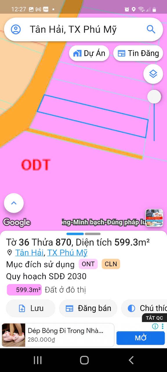 Đất Tân Hải Phú Mỹ 599,3m² giá 3 tỷ - Đầu tư sinh lời lý tưởng!
