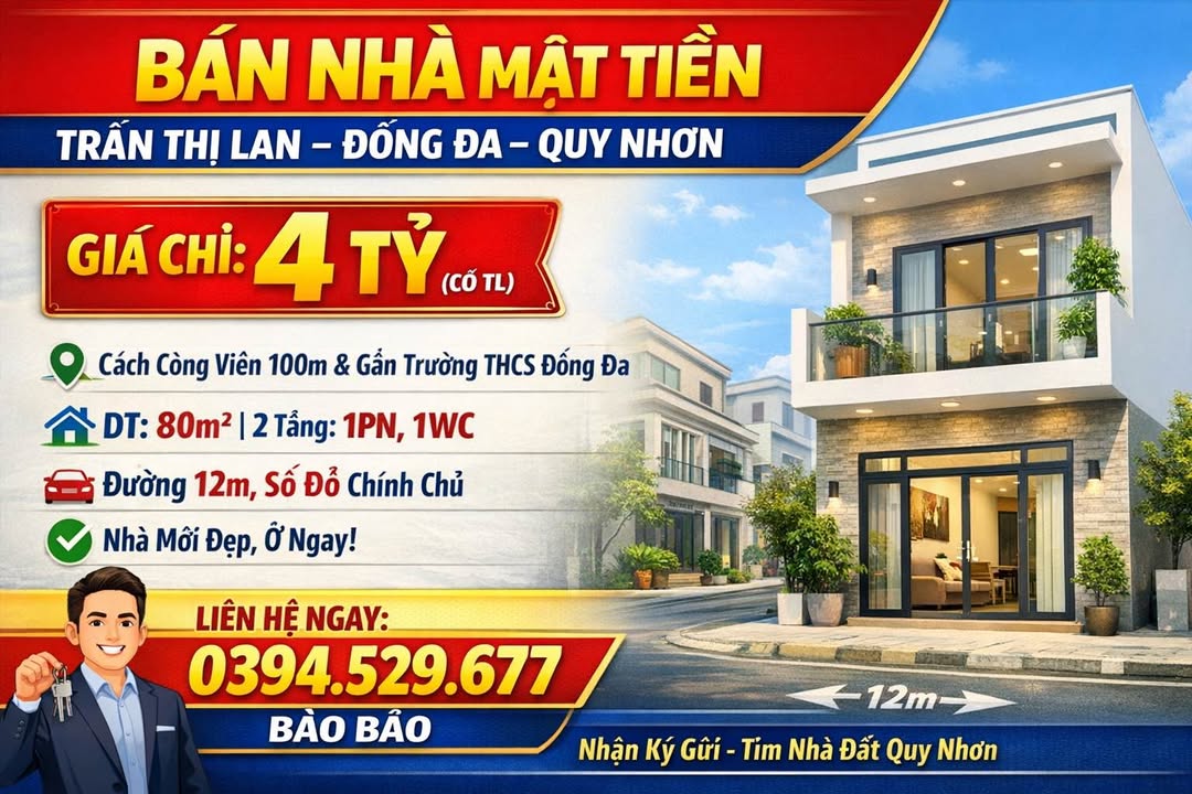 Nhà mặt tiền Trần Thị Lan, P. Đống Đa, 80m² giá 4 tỷ - Vị trí đắc địa, kinh doanh thuận lợi!