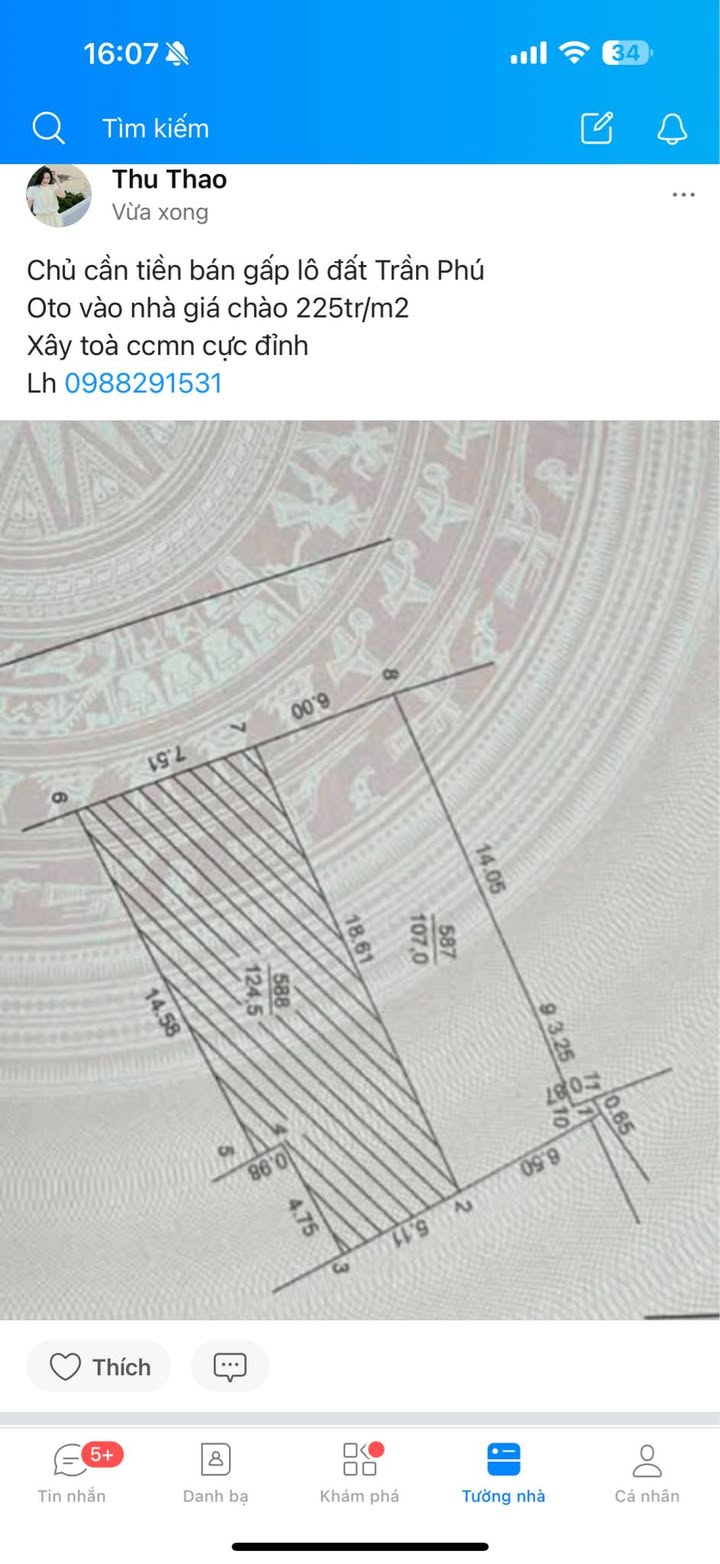 Đất nền Trần Phú, Hà Đông 100m² giá 22.5 tỷ - Cơ hội đầu tư sinh lời!