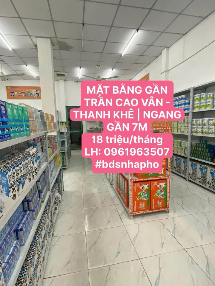 Cho thuê mặt bằng Vân, Thanh Khê 182m² giá 18 triệu - Không gian linh hoạt, trống suốt!