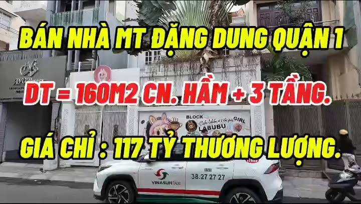 Bán nhà mặt tiền Đặng Dung Quận 1 160m² giá 117 tỷ - Cơ hội đầu tư hấp dẫn!