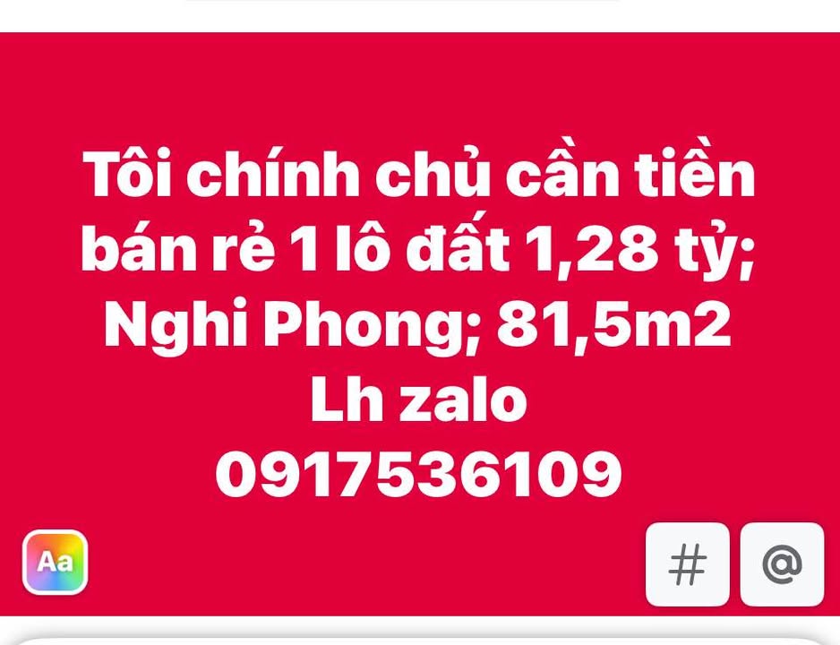 Đất nền Nghi Phong 81,5m² giá 1 tỷ - Vị trí đắc địa gần ủy ban!