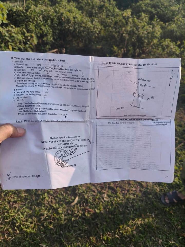 Đất nền 300m² tại huyện Nam Đàn - Sổ hồng trao tay chỉ 1.2 tỷ!