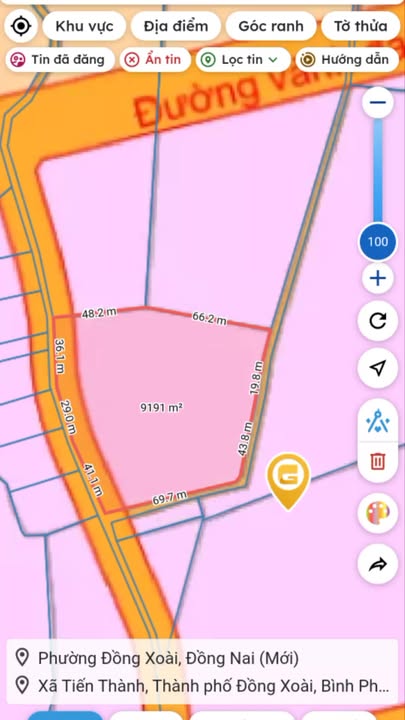 Đất cao su 1ha Ấp 2 Tân Thành Đồng Xoài giá 9 tỷ - Đường 3 mặt tiền