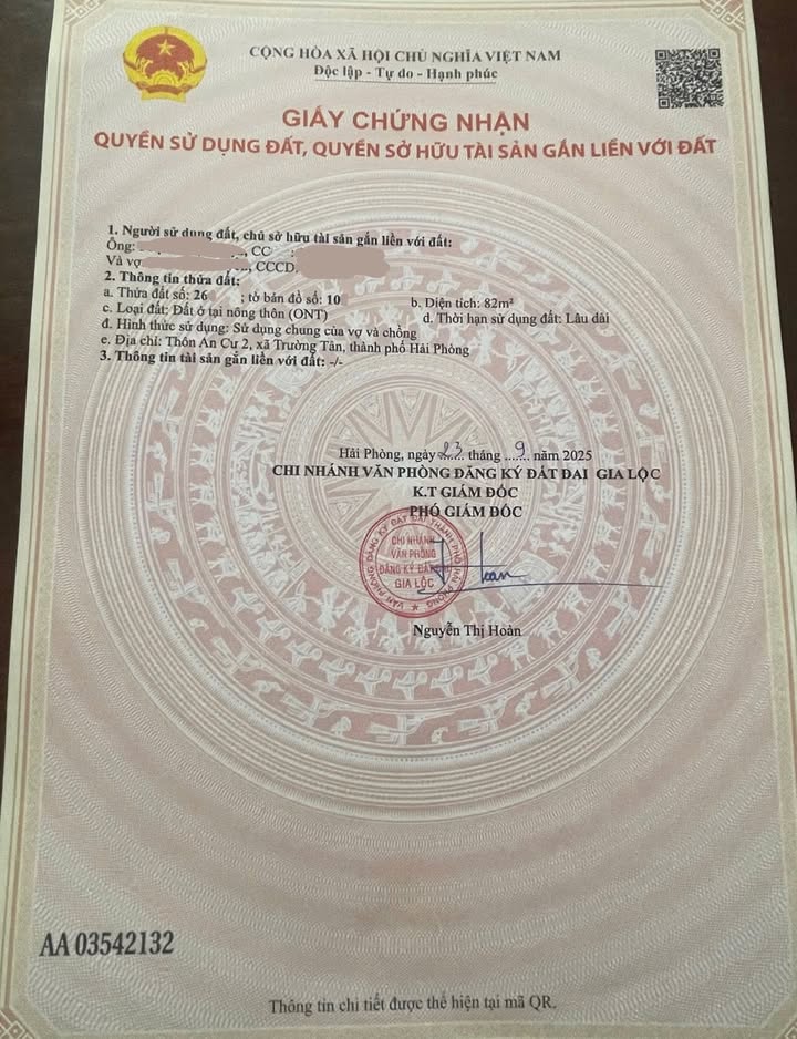 Đất nền Thôn An Cư 2, xã Trường Tân, 82m² giá 1 tỷ - Cơ hội đầu tư hấp dẫn!