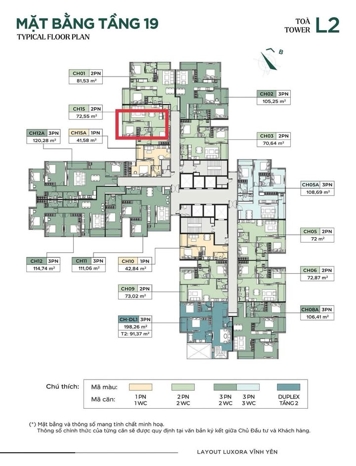 Căn hộ chung cư Luxora Vĩnh Yên 108m² giá 6.372 tỷ - Hướng hồ nội khu tuyệt đẹp!