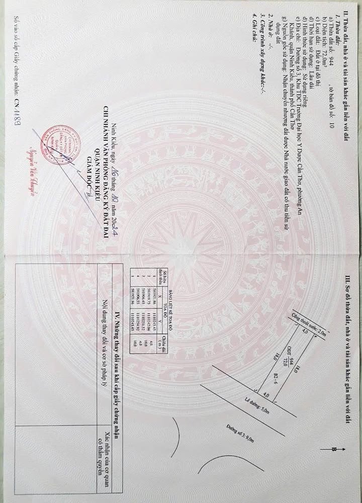 Đất nền 79 Đường số 3 Đại học Y Dược, Cần Thơ 72m² giá 3.95 tỷ - Sổ hồng chính chủ