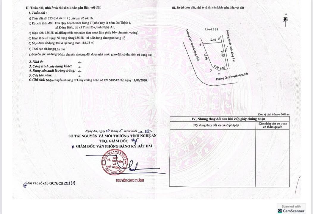 Đất nền lô góc quy hoạch Du Thịnh, Đông Hiếu 185.8m² giá 1.2 tỷ - Cơ hội đầu tư hấp dẫn!