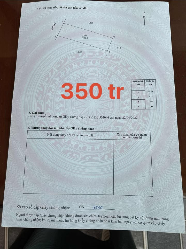 Lô đất Nghĩa Đàn 189m² giá 350 triệu - Đường rộng ô tô vào tận nơi!