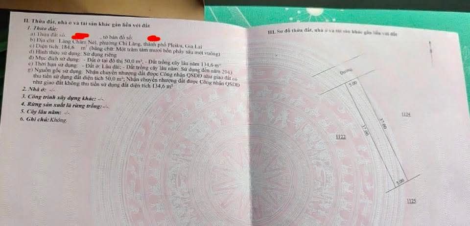 Đất thổ cư 185m² tại Phường Hội Phú, Pleiku - Giá thỏa thuận hấp dẫn!