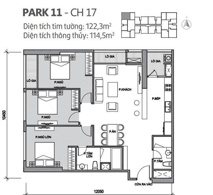 Căn hộ góc Park Premium, Times City 122m² - Thiết kế hiện đại, đầy đủ nội thất!