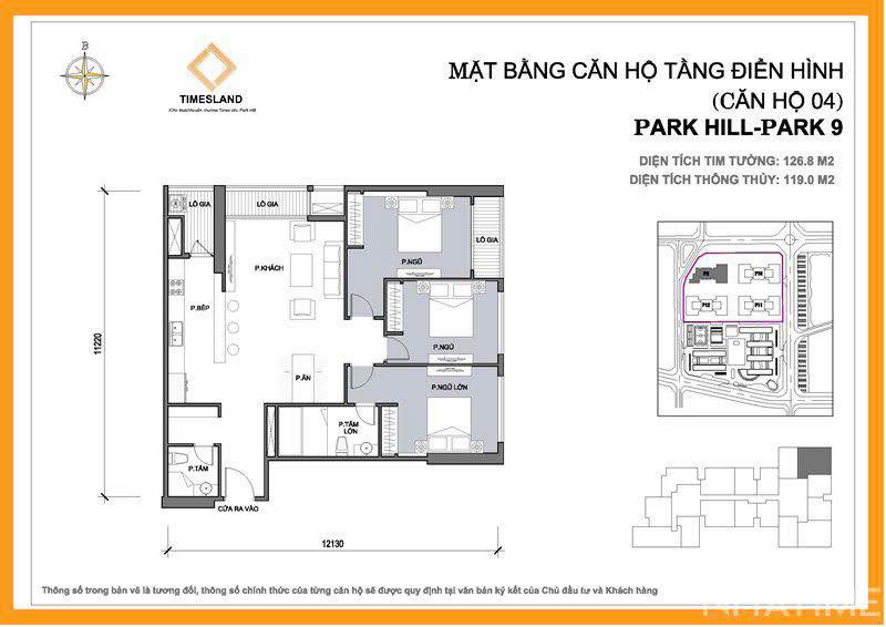 Căn hộ Park 9 Times City 127m² giá thỏa thuận - Căn góc Đông Bắc view nhạc nước!