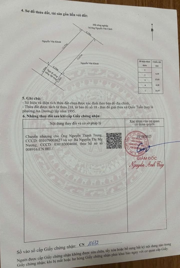 Đất nền thôn Văn Xá, xã Quốc Tuấn, 55m² giá 800 triệu - Đất vuông vắn, vị trí đẹp!