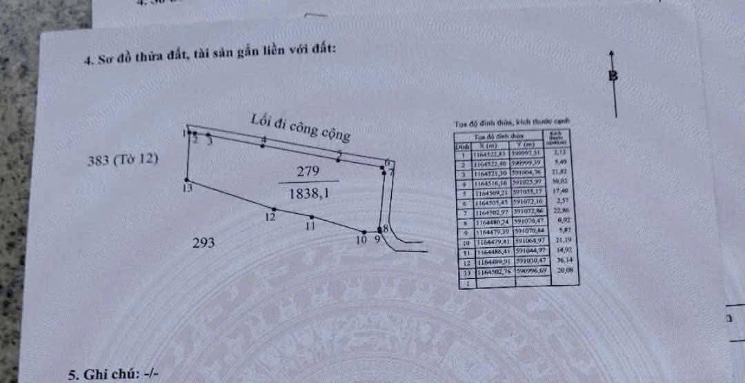 Đất nền Bờ Mồi, Phước Tuy, 1835m² giá 2.56 tỷ - Đầu tư sinh lời hấp dẫn!
