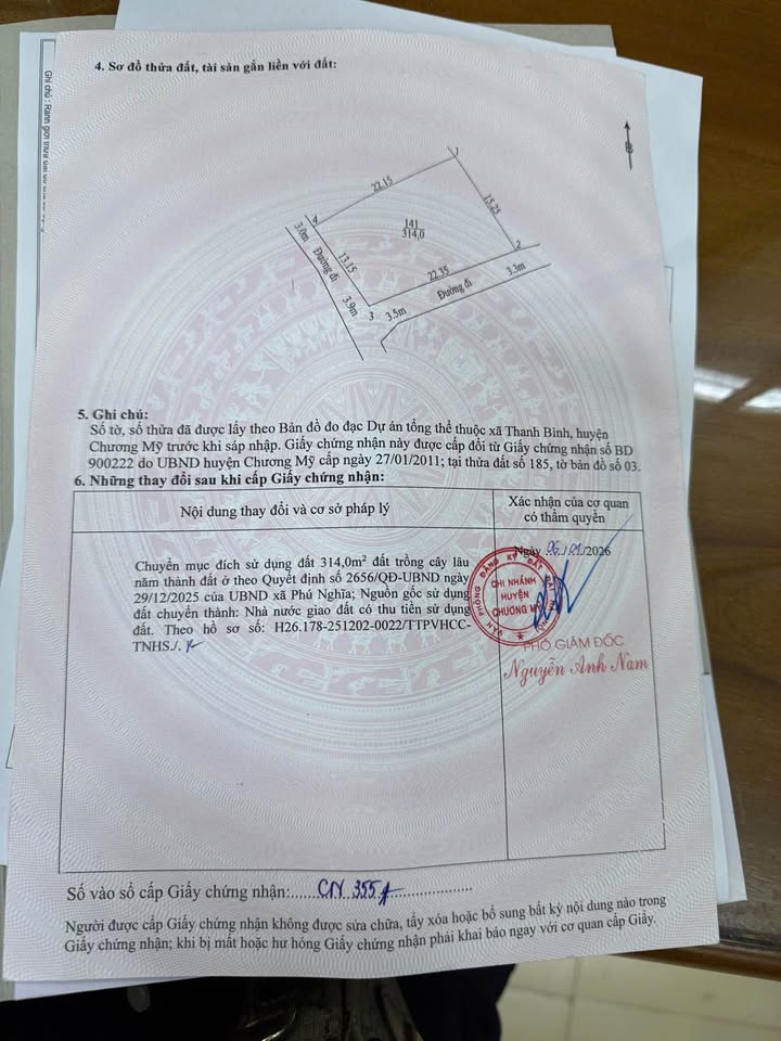 Đất thổ cư 314m² tại xã Phú Nghĩa, Chương Mỹ - Cơ hội đầu tư tuyệt vời!