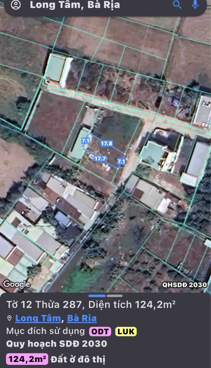 Đất thổ cư Khu trại ếch Long Tâm 124m² giá 1.85 tỷ - Cơ hội sở hữu vị trí đẹp!