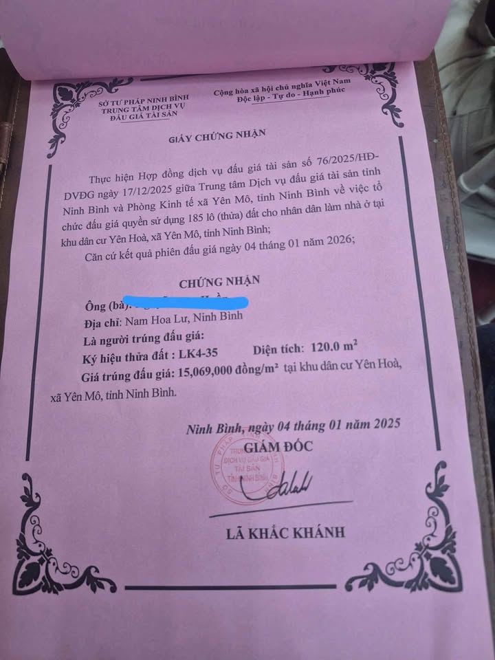 Đất nền Yên Hòa, Yên Mô 120m² giá 1.8 tỷ - Cơ hội đầu tư hấp dẫn!