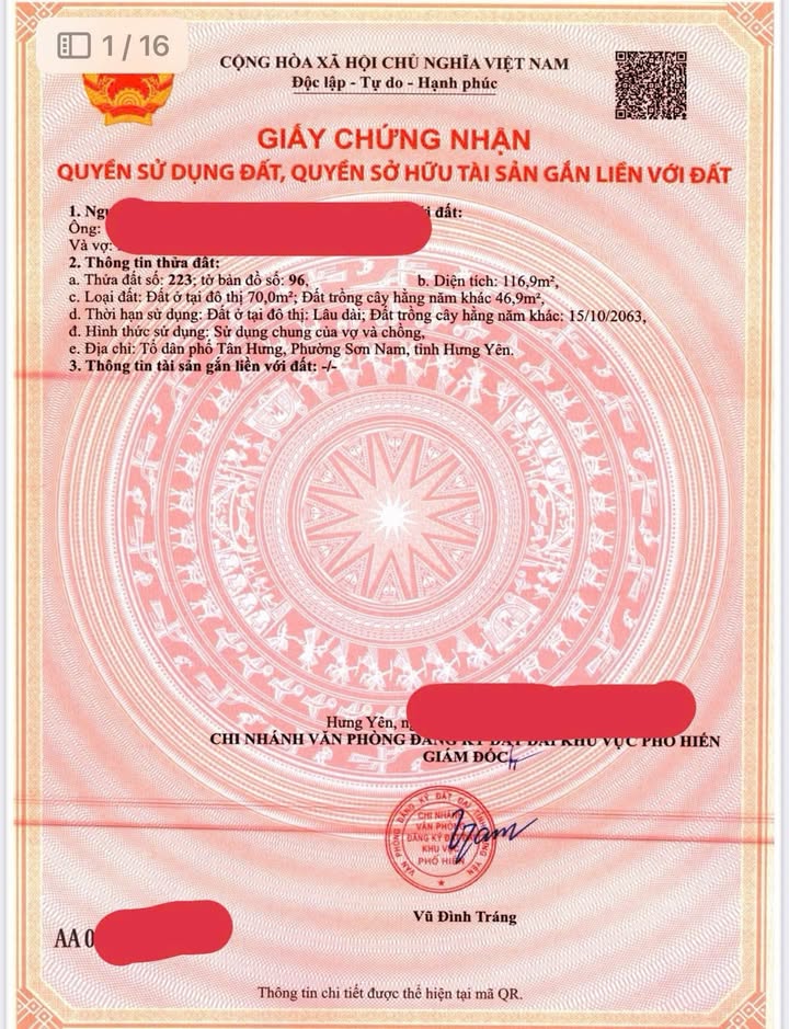 Đất nền Ven Đê Sông Hồng, Huyện Văn Giang, 116.9m² - Chính chủ bán gấp!