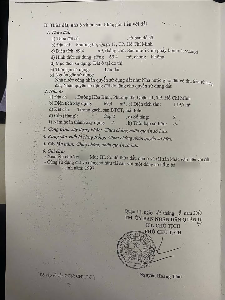 Nhà mặt tiền đường Hòa Bình, Quận 11, 69m², giá 15 tỷ - Đối diện cổng Đầm Sen!