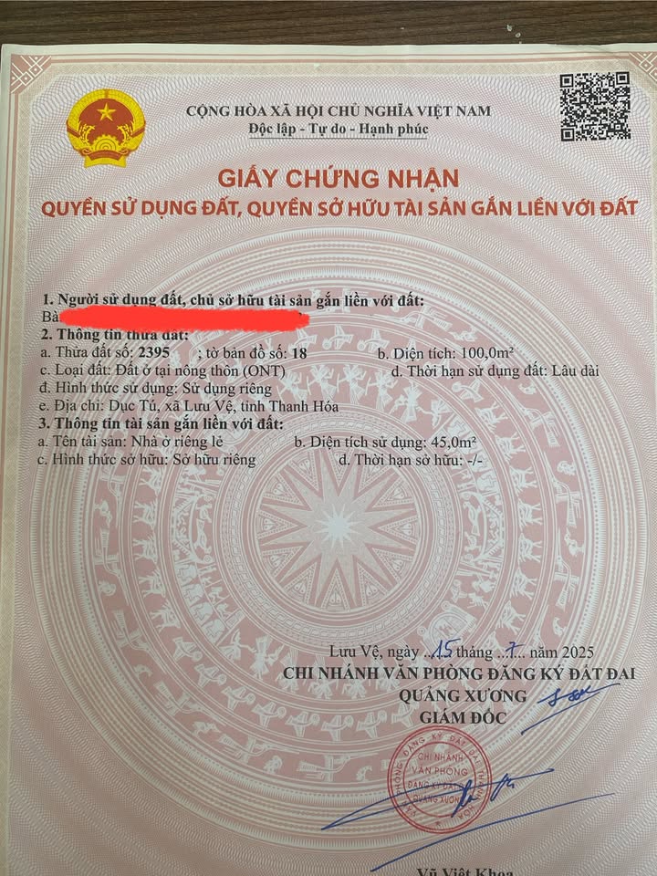 Nhà cấp 4 Quảng Đức, Quảng Xương 100m² giá 1.5 tỷ - Vị trí trung tâm tiện ích!