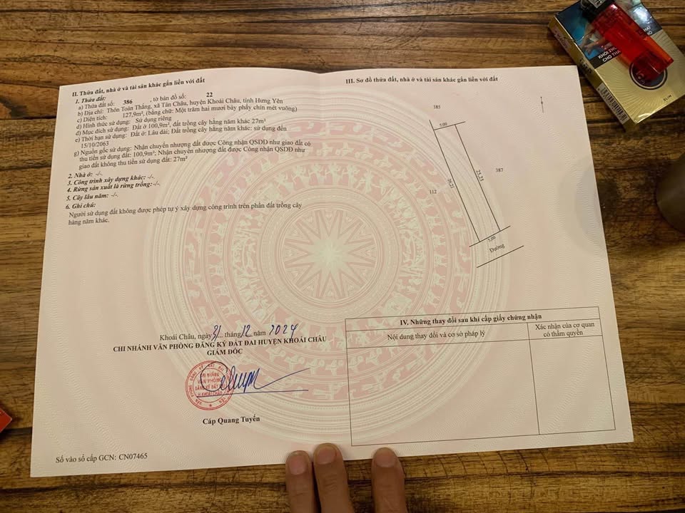 Đất thổ cư 128m² tại Toàn Thắng, Tân Châu, Khoái Châu - Chỉ 3.x tỷ!