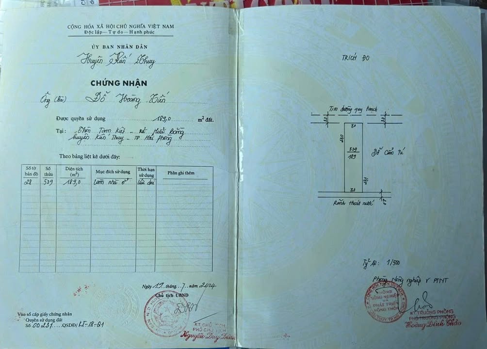 Đất nền Tam Kiệt, Kiến Thụy, 189m² - Vị trí đẹp, giá cả hợp lý!