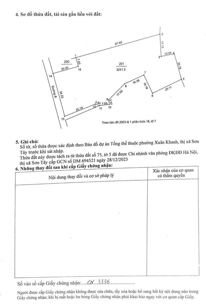 Đất nền 3.241,5m² tại Tùng Thiện, Sơn Tây - Sổ đỏ chính chủ, giá thỏa thuận!