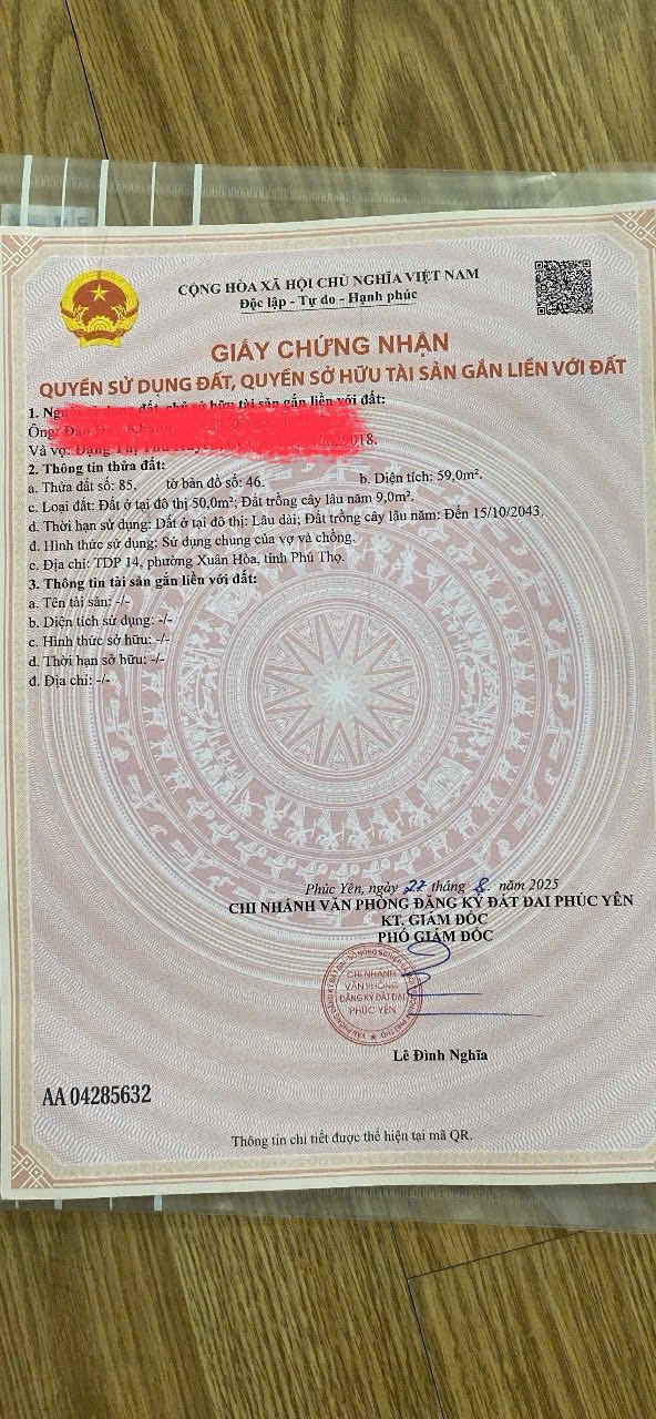 Đất nền Xuân Hoà, Phúc Yên 59m² giá chỉ 3.1 tỷ - Đầu tư sinh lời ngay!