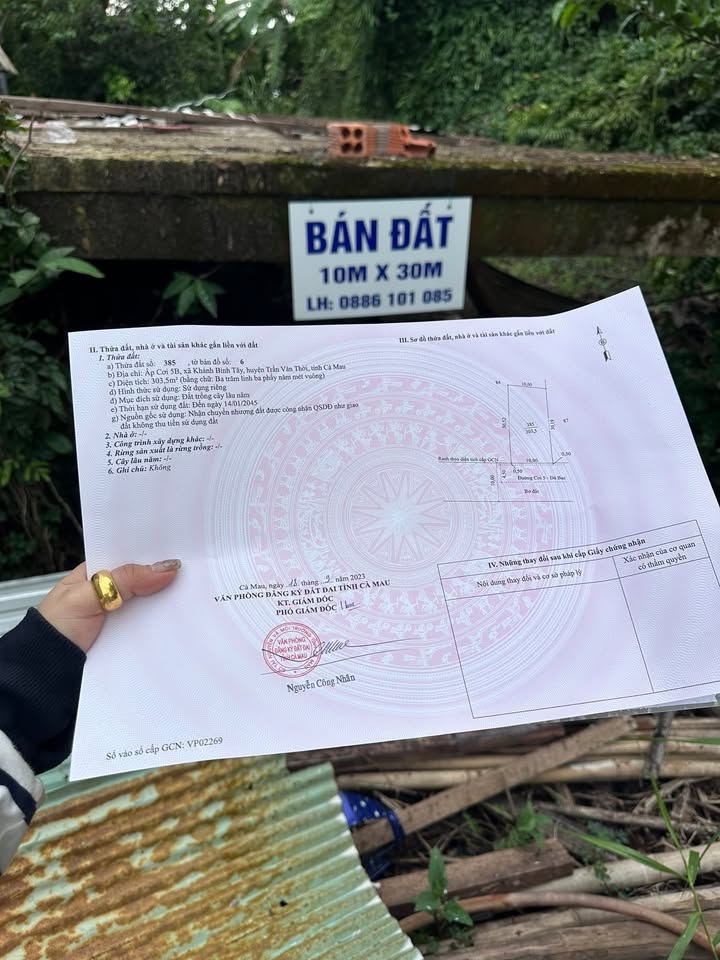 Đất nền 303.5m² xã Khánh Bình, giá chỉ 1.25 tỷ - Cơ hội đầu tư tuyệt vời!