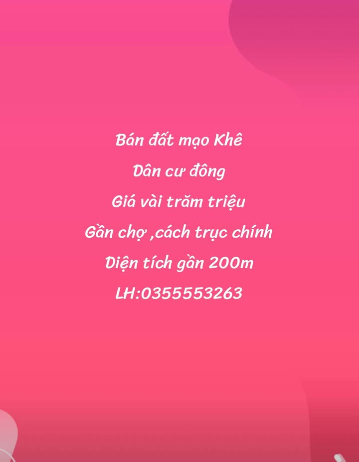 Đất nền Mạo Khê Đông Triều 200m² giá chỉ vài trăm triệu - Cơ hội đầu tư sinh lời!