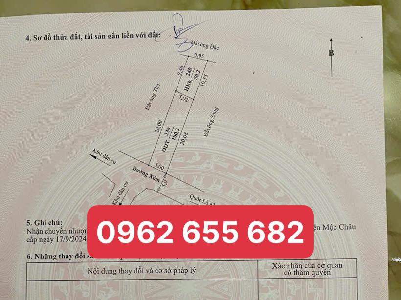 Lô đất thổ cư Mường Sang, Mộc Châu 154m² giá 1.4 tỷ - Vị trí đẹp gần quốc lộ