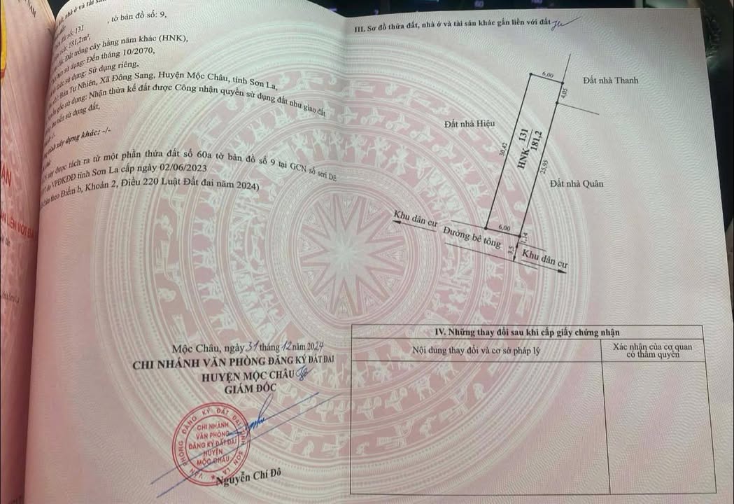 Đất nền TDP Tự Nhiên, phường Mộc Sơn 181m² giá chỉ 2.896 tỷ - Cơ hội đầu tư hấp dẫn!