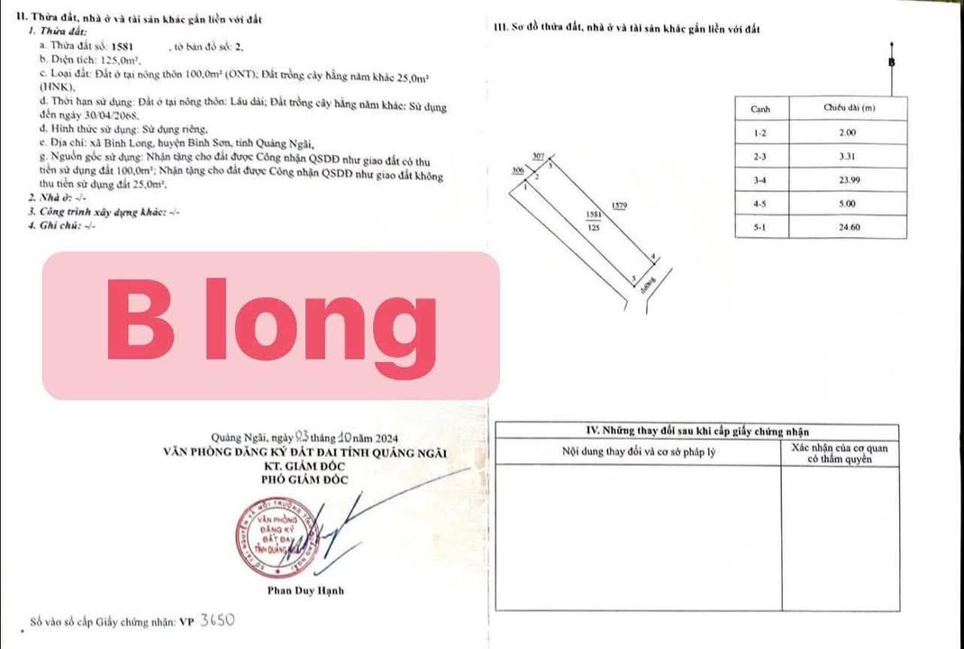 Đất nền lô góc Bình Long 125m² giá 1 tỷ - Pháp lý rõ ràng, vị trí đắc địa!