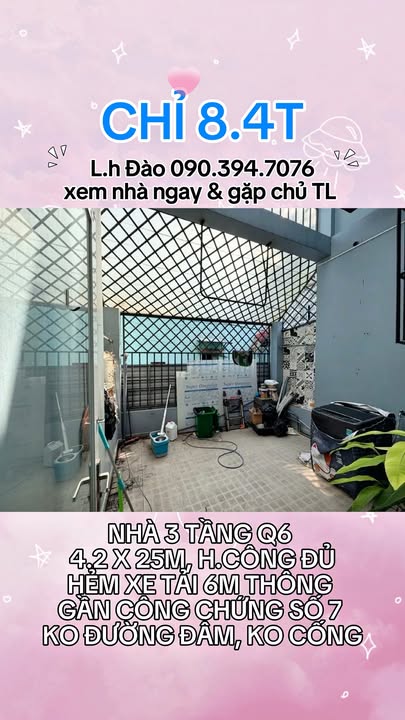 Nhà 3 tầng Quận 6 105m² giá 8.4 tỷ - Gần công chứng Nguyễn Văn Luông!