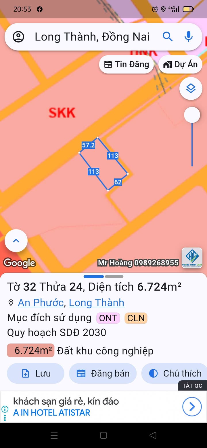 Đất nền KCN Long Đức 6441m² giá 23 tỷ - Cơ hội đầu tư hấp dẫn!