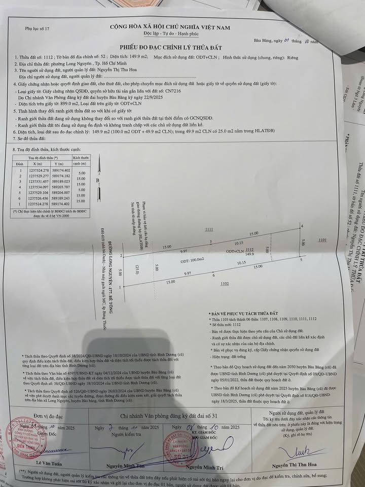 Đất thổ cư Bàu Bàng 100m² giá 8xx triệu - Vị trí đẹp, dân cư đông đúc!