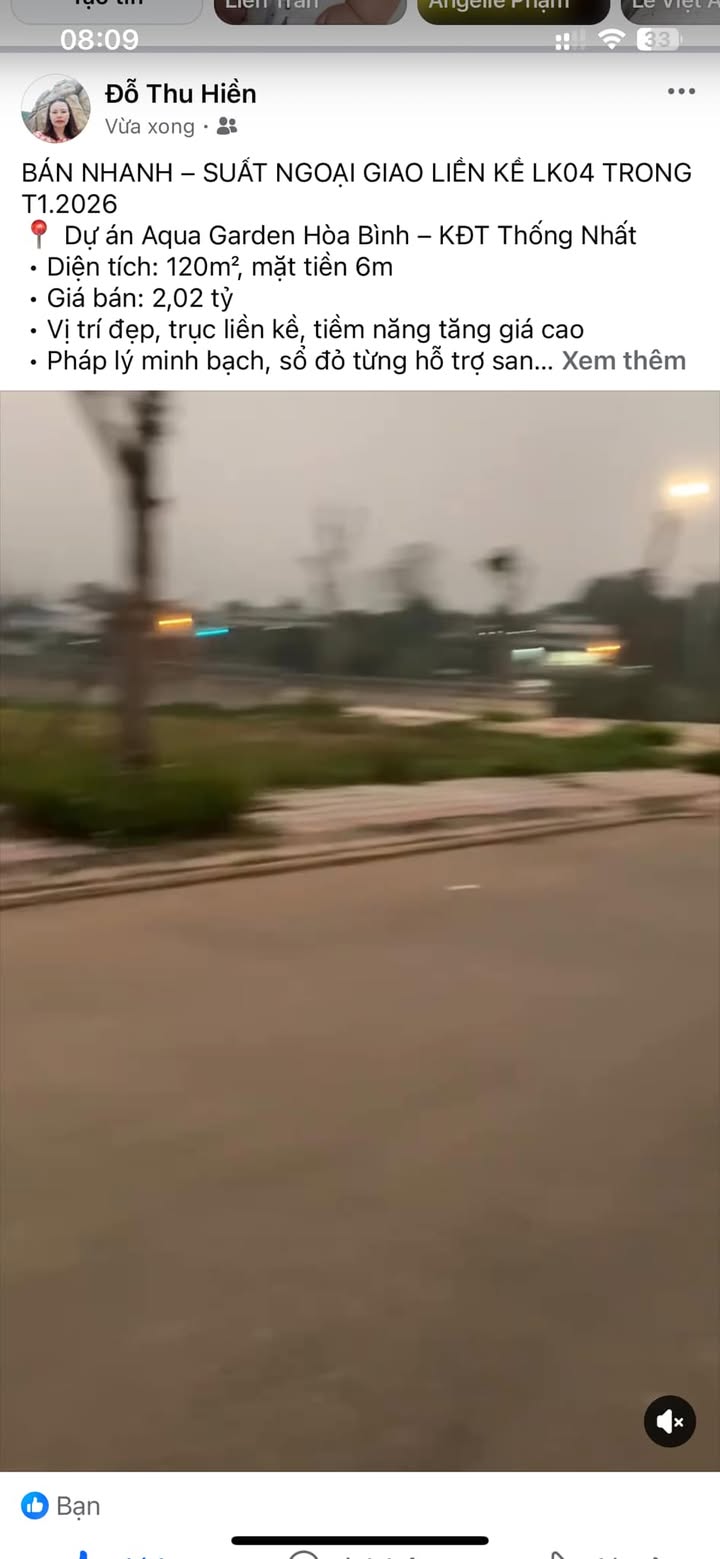 Townhouse Aqua Garden Hòa Bình 120m² giá 2,02 tỷ - Cơ hội đầu tư sinh lời!