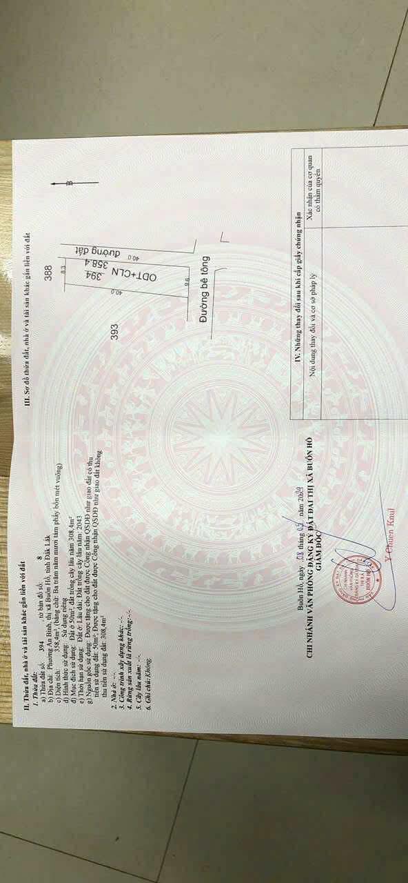 Đất nền chính chủ 332m² tại đường Quang Trung, Buôn Hồ - Giá chỉ 1.152 tỷ!