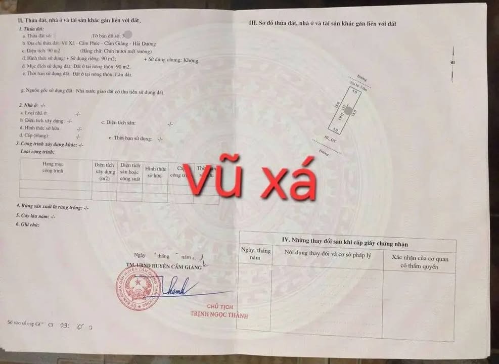 Đất nền 2 mặt đường tại Giãn Dân Vũ Xá, Cẩm Giàng 90m² - Tiện ích đầy đủ, giá hấp dẫn!